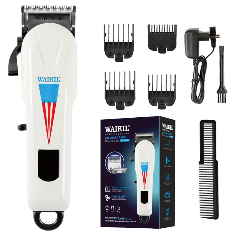 Professional Stainless Blade Hair Clipper Led Display All Metal Barber Machine Usb Rechargeable Electric Hair Trimmer