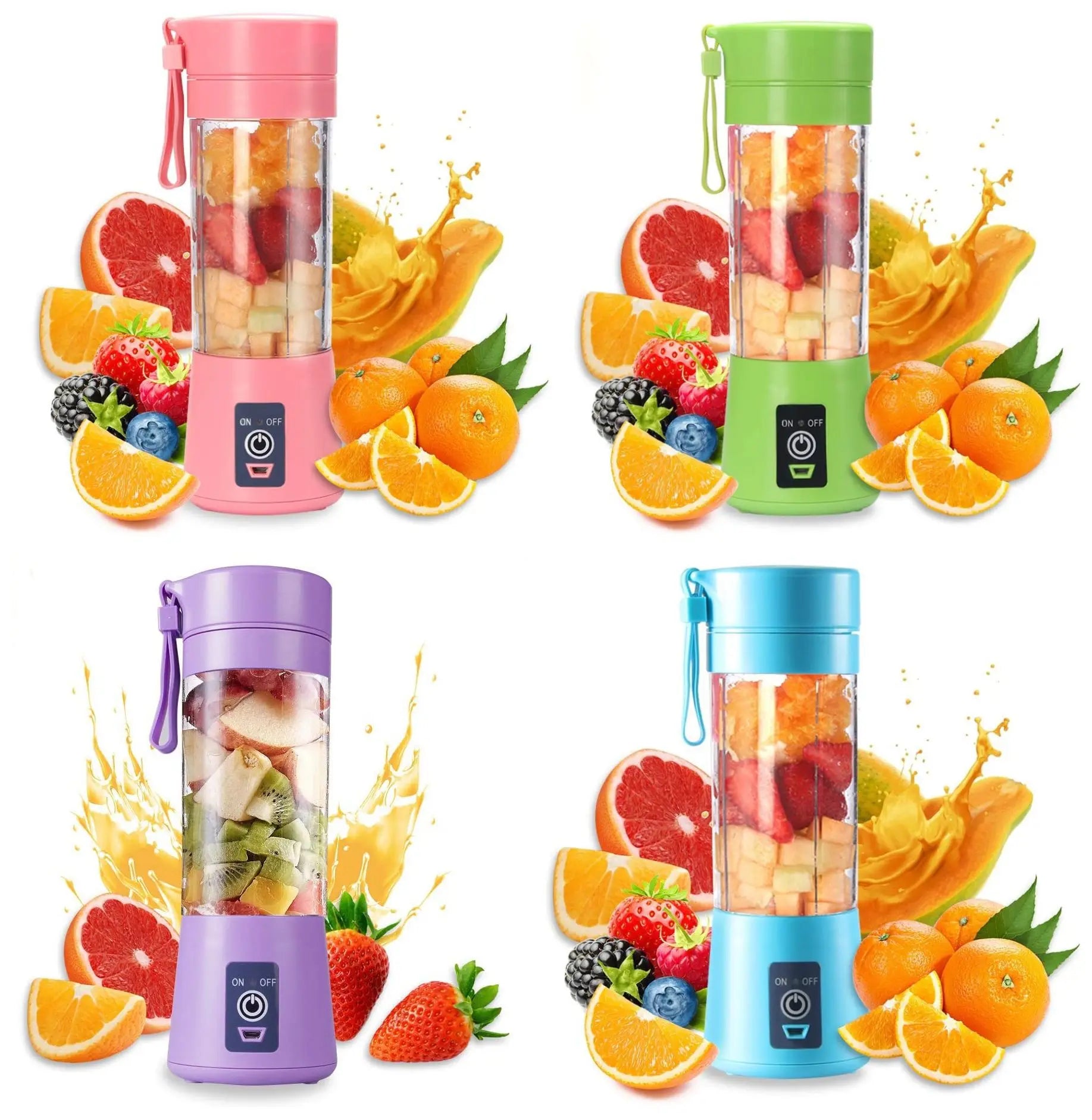 380ML Personal Portable Mini Blenders Usb Rechargeable Fruit Juice Cup Electric Mini Portable Juice Cup