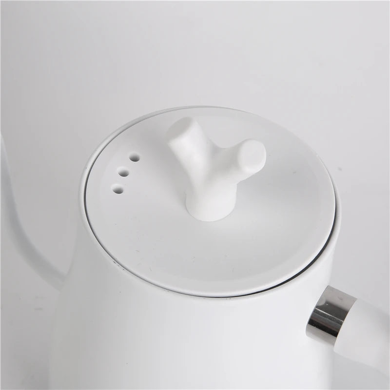 RTS 1.2L White Mini Stainless Steel Electric Kettle Gooseneck Pour Over for Tea and Coffee for Household Use