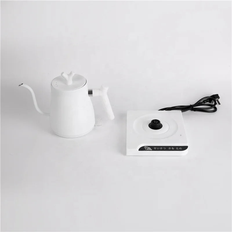 RTS 1.2L White Mini Stainless Steel Electric Kettle Gooseneck Pour Over for Tea and Coffee for Household Use