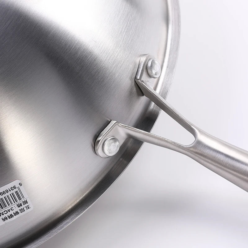 RTS High Quality Five-layer Steel Frying Pan Non Stick Stainless Steel Chinese Frying Wok Pan