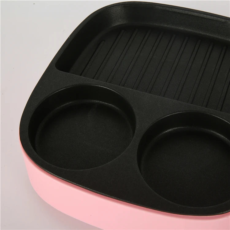 RTS Mini Multi-function Breakfast Machine Home 3-in-1 Electric Griddle Oven Egg Steak Omelette Non-stick Frying Pan