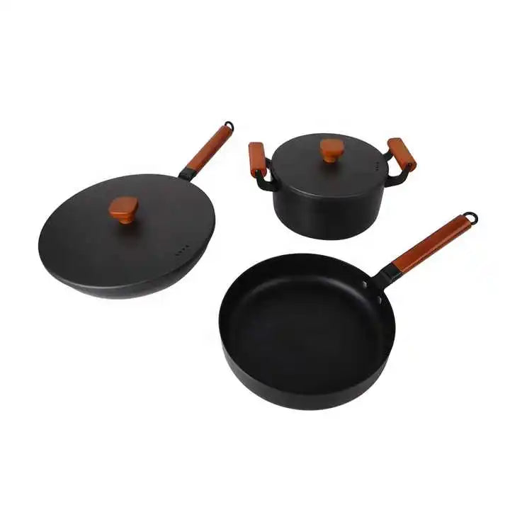 2023 Hot Sale Cooking Pot Set Cooking Pot 3  Non Stick Cookware With Color Box Wholesale