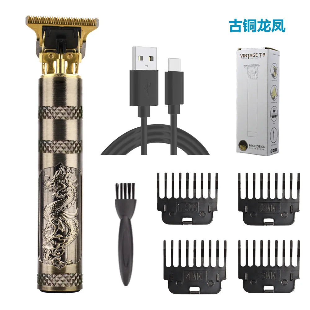 Vintage T9 Charger Electric Cordless Hair Cutting Machine Professional for Men Clipper Hair Trimmer