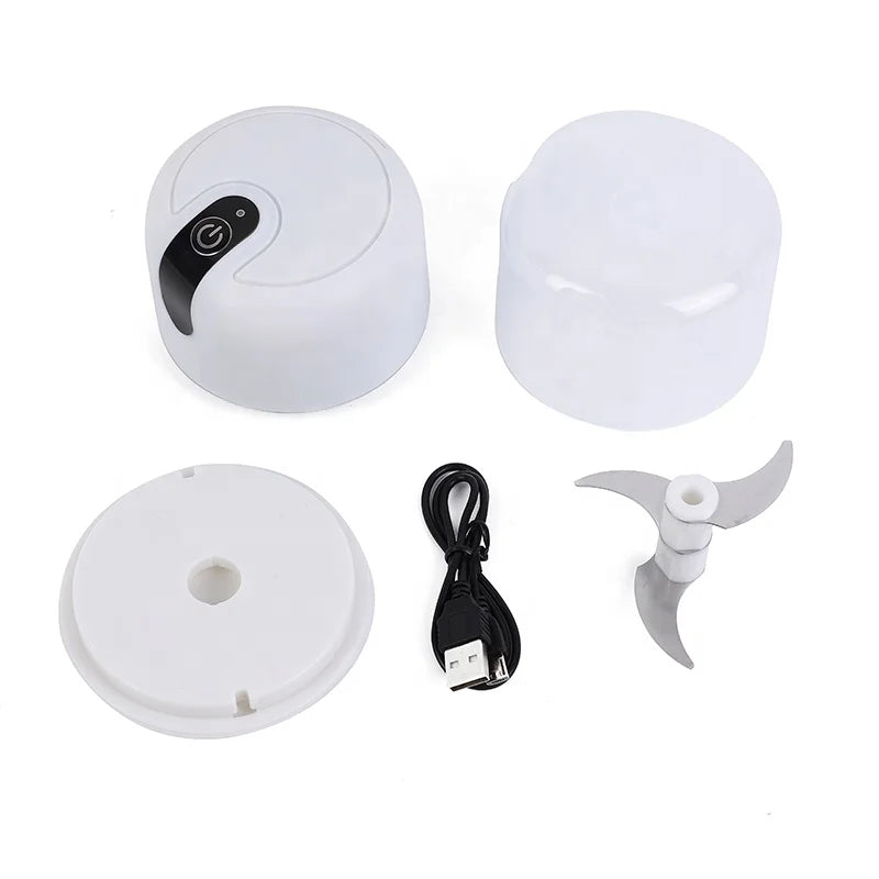 RTS 250ml USB 52CM Hand Manual Pull Cord Vegetable Kitchen Accessories Ground Meat Eggbeater Mini Garlic Blender