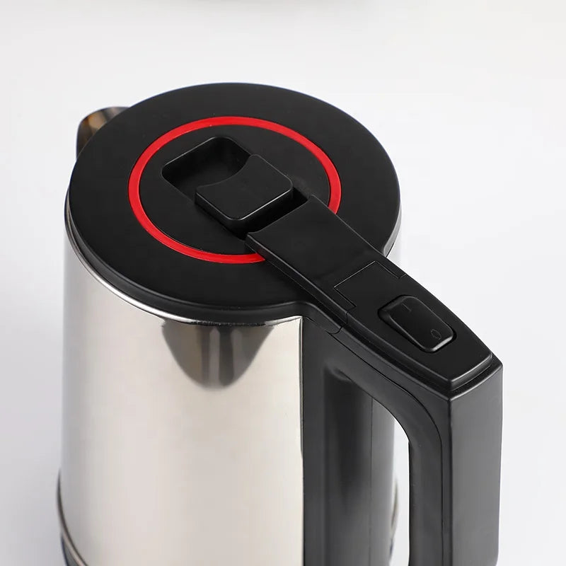 2L Household Electric Kettle Double Wall 201 Stainless Steel Boil-Dry Protection Electric Thermo Kettle