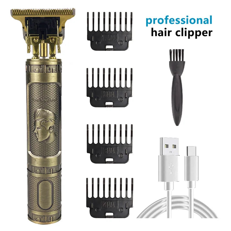 Vintage T9 Charger Electric Cordless Hair Cutting Machine Professional for Men Clipper Hair Trimmer