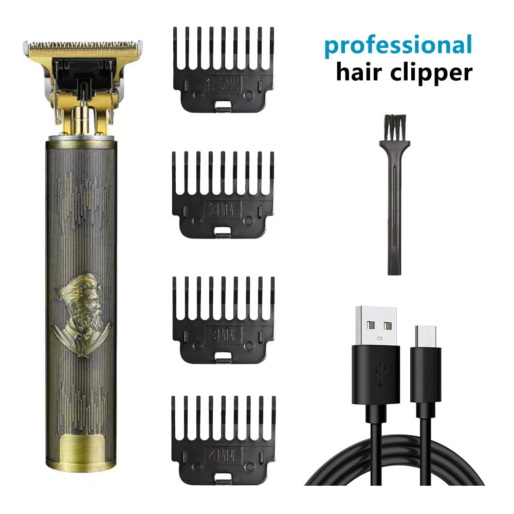 Vintage T9 Charger Electric Cordless Hair Cutting Machine Professional for Men Clipper Hair Trimmer