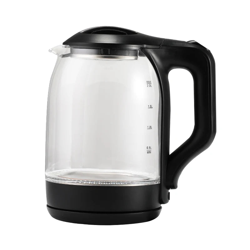 2L Washable Boil-Dry Protection Transparent Glass Electric Kettle Home Kitchen Appliance