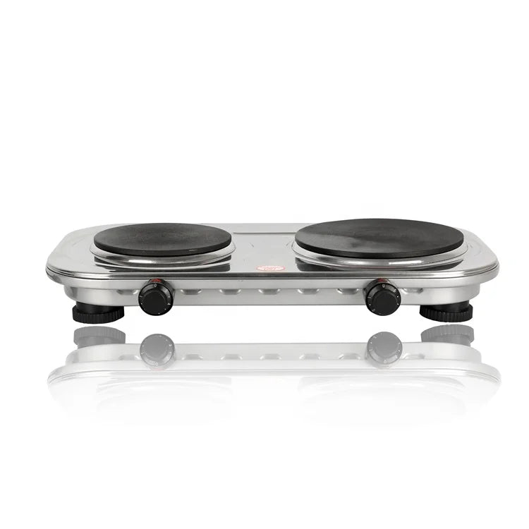 RTS Kitchen Use Double Hot Plate Stove 1000W Electric Hot Plate Portable 2 Burner Hot Plate