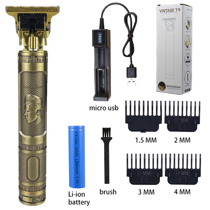Wholesale Rechargeable Cordless Hair Trimmer Haircut Grooming Kit T9 Professional Mens Hair Clippers