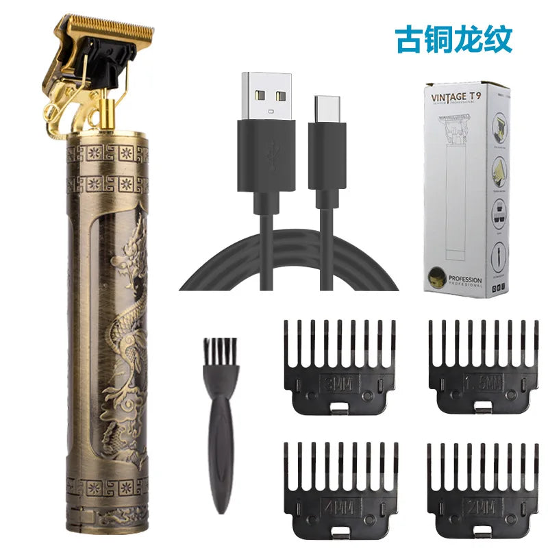 Vintage T9 Charger Electric Cordless Hair Cutting Machine Professional for Men Clipper Hair Trimmer