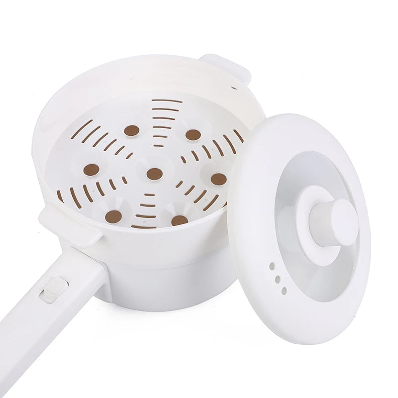 RTS 700W 1.8L 220V 18CM Mini Food Noodle Soup Travel Portable Pot Electric Multi Cooking Pot with Steamers