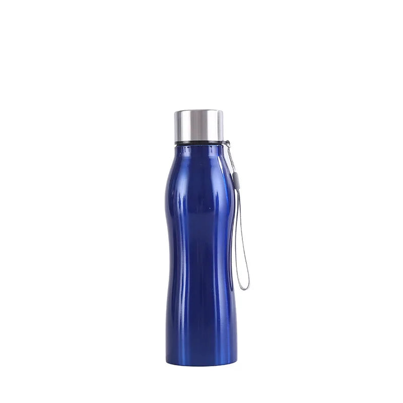 Manufacturer 750ml 1L Single Layer Stainless Steel Portable Solid Color Gourd-Shaped Outdoor Sports Bottle with String