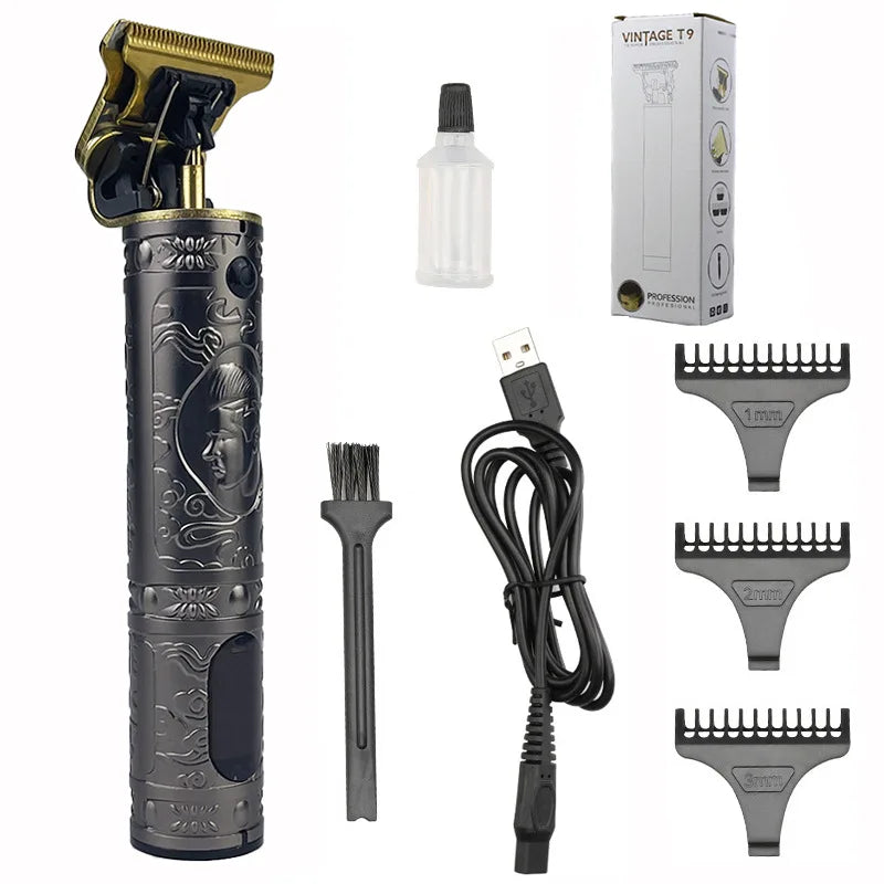 Wholesale Rechargeable Cordless Hair Trimmer Haircut Grooming Kit T9 Professional Mens Hair Clippers