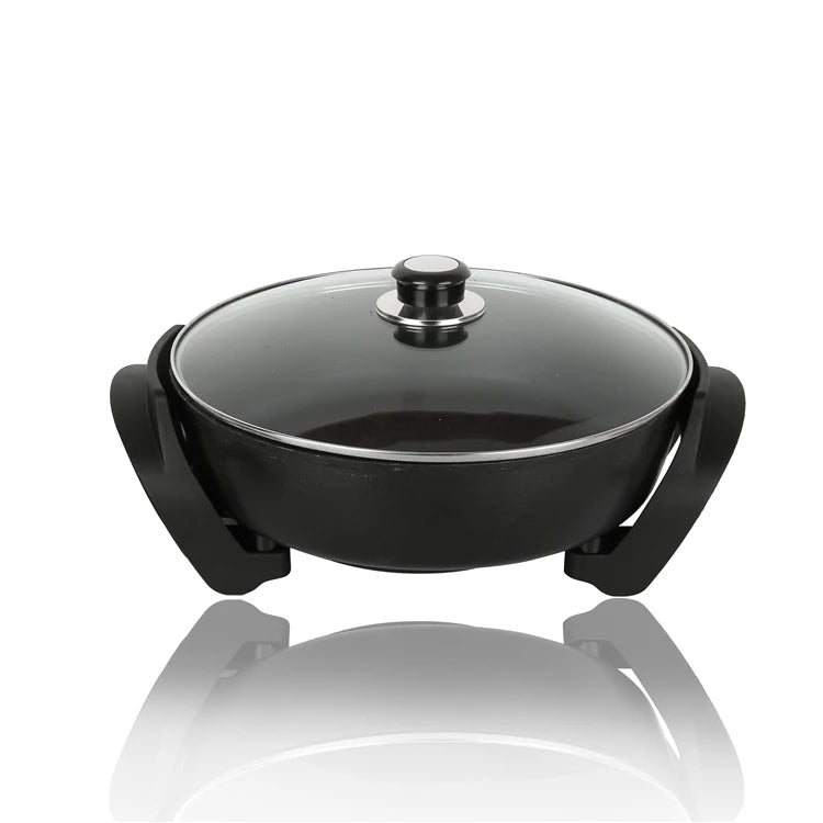 RTS Kitchen Appliance 1500W Mini Electric Frying Non-stick Electric Skillets Round Hot Pot Electric Stove