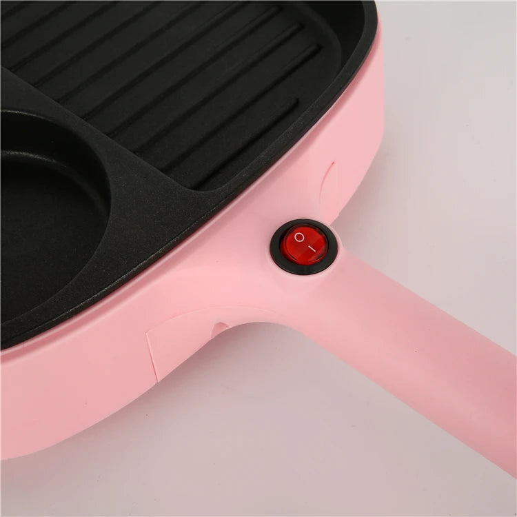 RTS Mini Multi-function Breakfast Machine Home 3-in-1 Electric Griddle Oven Egg Steak Omelette Non-stick Frying Pan