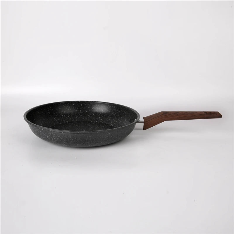 Professional Skillet 26/28/30cm Kitchen Cooking Nonstick Maifan Stone Fry Pan With Wood Handle