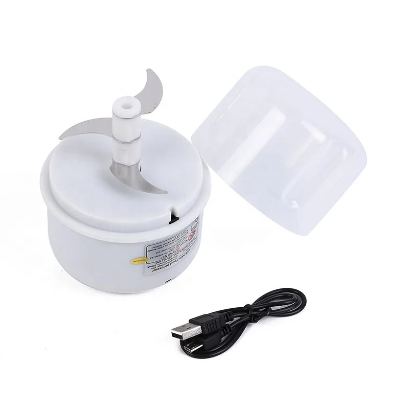 RTS 250ml USB 52CM Hand Manual Pull Cord Vegetable Kitchen Accessories Ground Meat Eggbeater Mini Garlic Blender