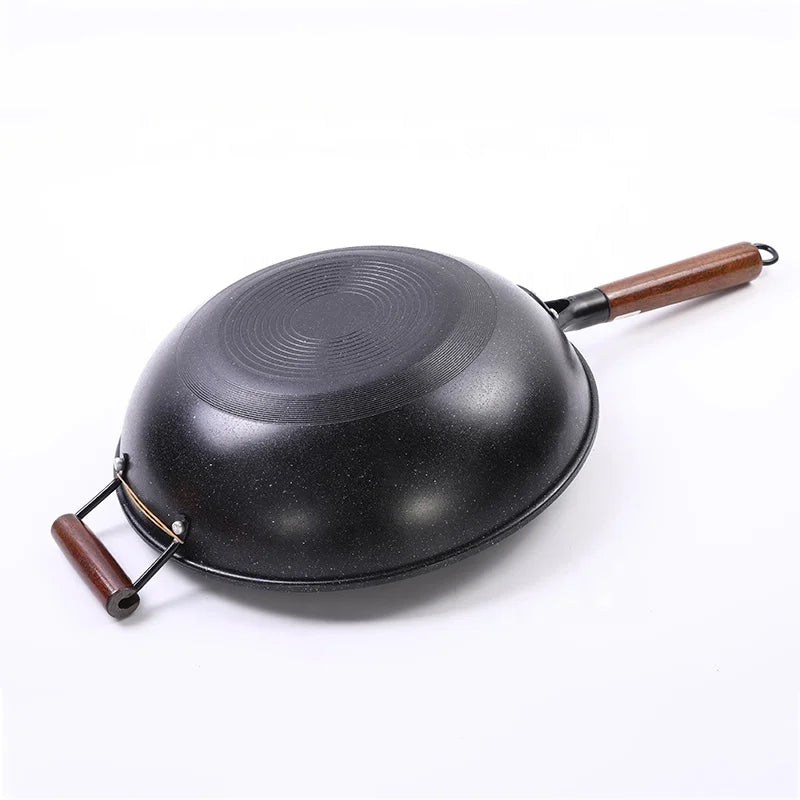 RTS 2023 Multi-Function Electric Frying Wok Pan Chinese Wok Stove Flat Bottom Non-stick Wok Pan With Handle