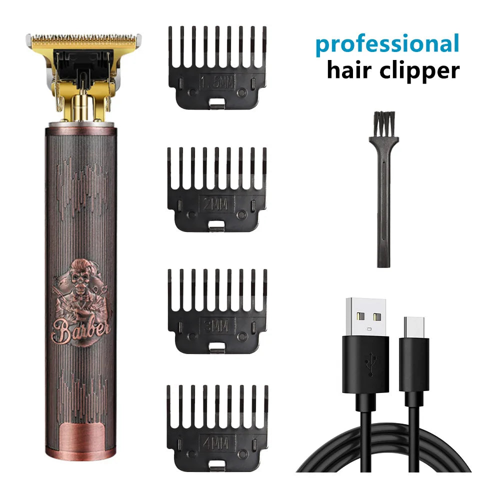 Vintage T9 Charger Electric Cordless Hair Cutting Machine Professional for Men Clipper Hair Trimmer
