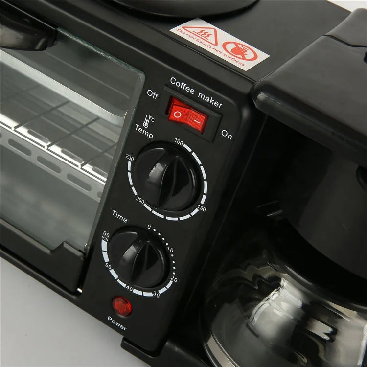 Breakfast Maker Sandwich Machine Egg Frying Pan Meat Roaster Make Coffee 3 in 1 Multifunction Breakfast Machine