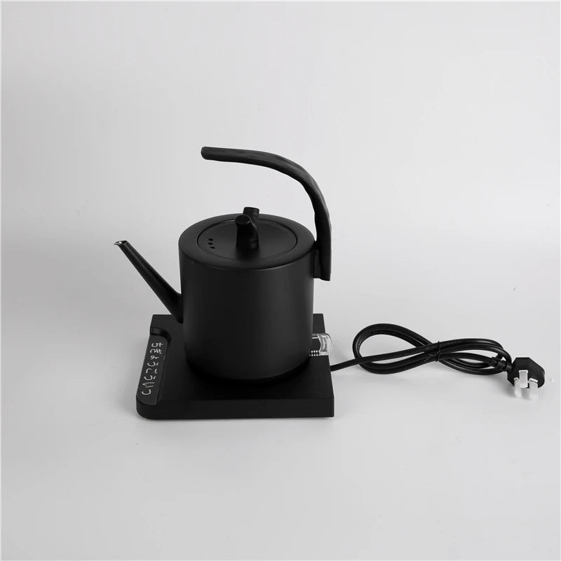 RTS 1L Portable Gooseneck Electric Pour-Over Kettle Stainless Steel Retro Design for Home or Hotel Use Black Electric Kettle