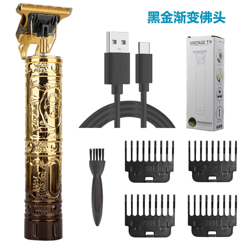 Vintage T9 Charger Electric Cordless Hair Cutting Machine Professional for Men Clipper Hair Trimmer