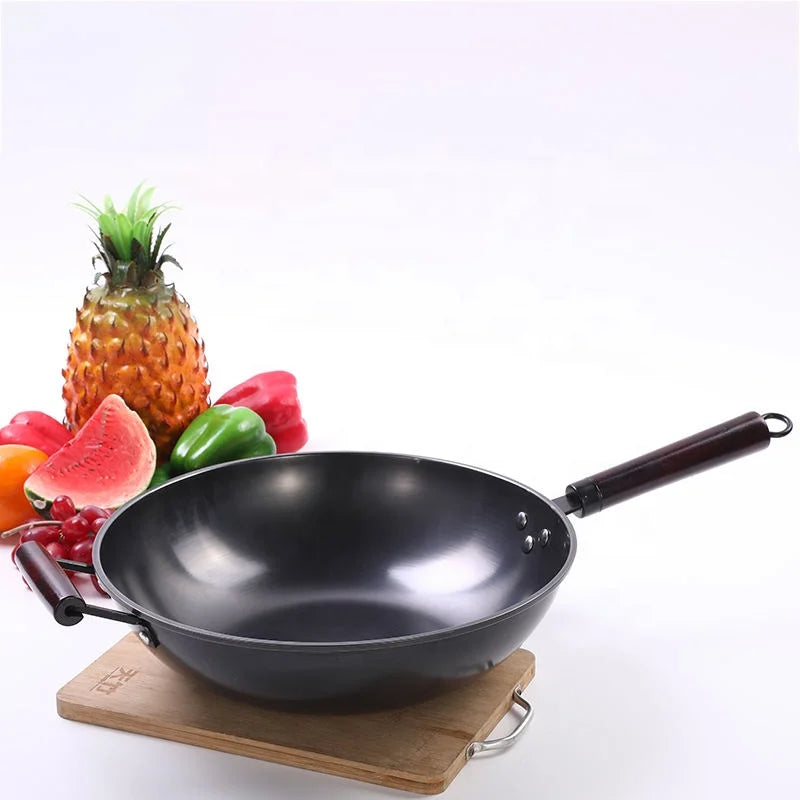 High Quality Chinese Traditional Commercial Cooking Non Stick Wok Pan Hand Hammered Wok Pan