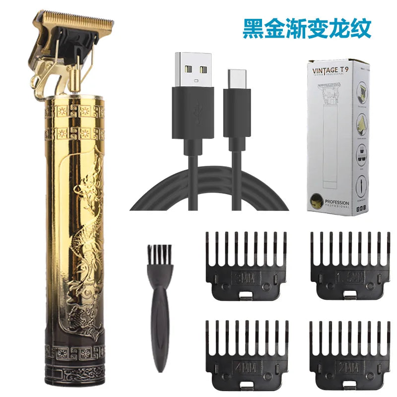 Vintage T9 Charger Electric Cordless Hair Cutting Machine Professional for Men Clipper Hair Trimmer