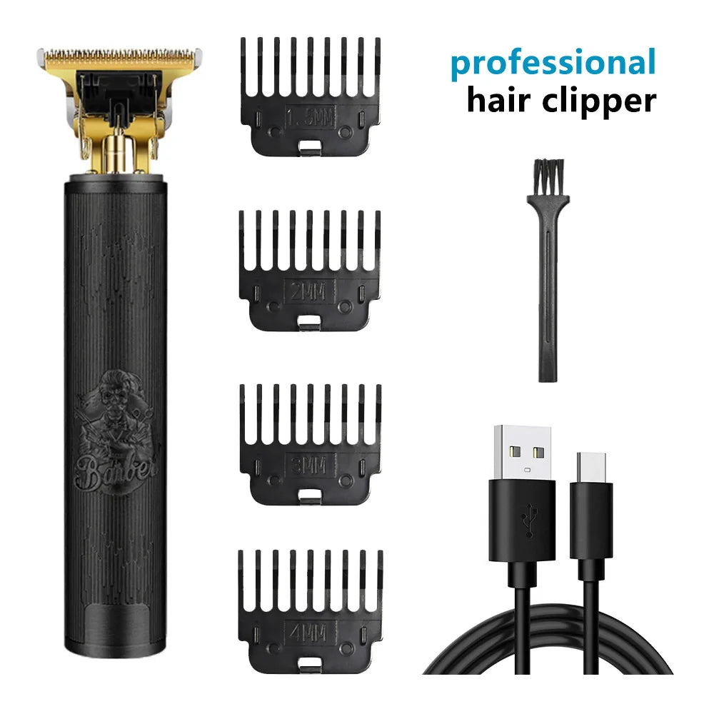 Vintage T9 Charger Electric Cordless Hair Cutting Machine Professional for Men Clipper Hair Trimmer