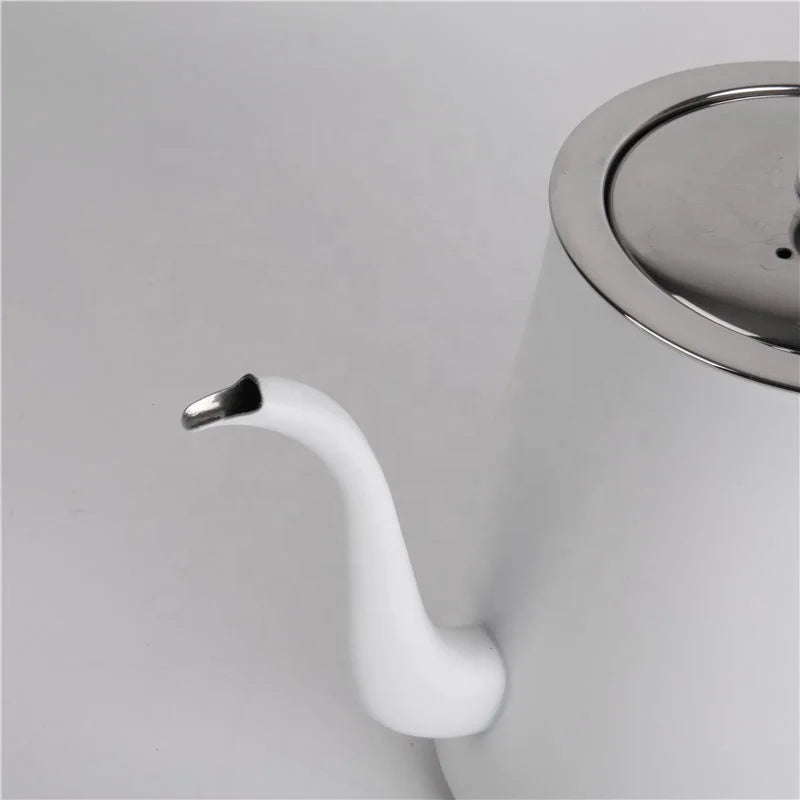 High Quality Portable Coffee Tea Kettle 1.5L Gooseneck Pour Over Steel Coffee Pot With Wooden Handle