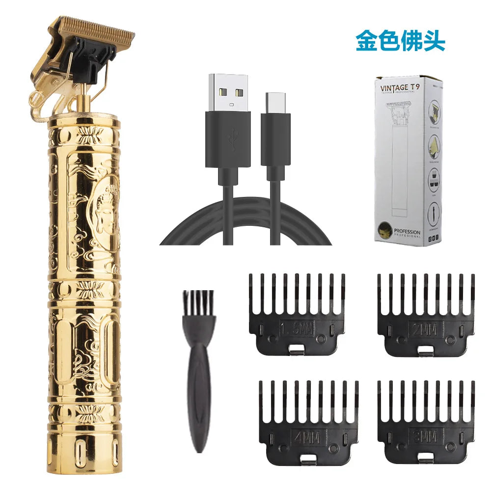 Vintage T9 Charger Electric Cordless Hair Cutting Machine Professional for Men Clipper Hair Trimmer