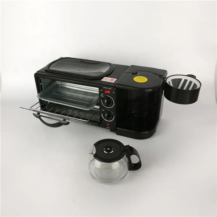Breakfast Maker Sandwich Machine Egg Frying Pan Meat Roaster Make Coffee 3 in 1 Multifunction Breakfast Machine