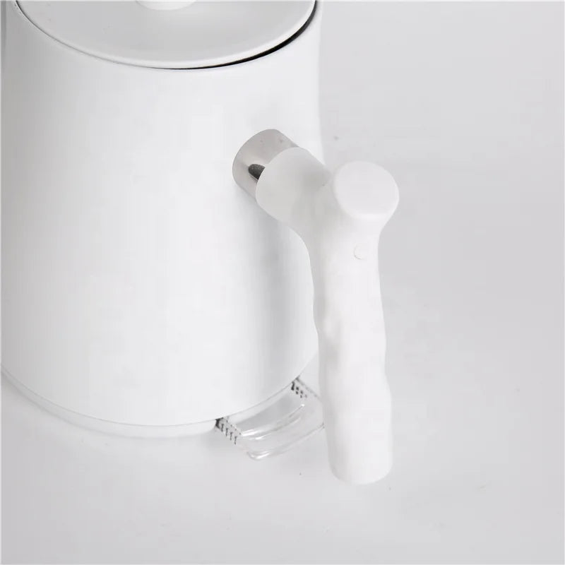 RTS 1.2L White Mini Stainless Steel Electric Kettle Gooseneck Pour Over for Tea and Coffee for Household Use