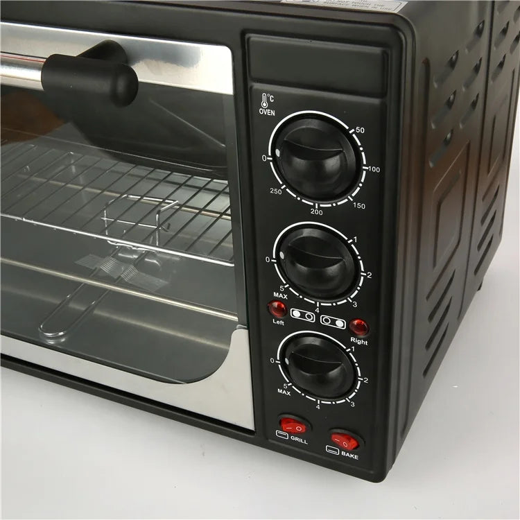RTS 30L Electric Mini Stove Oven Multi-Functional Household Pizza Maker and Fruit Barbecue Toaster Built-in 2 Hot Plate