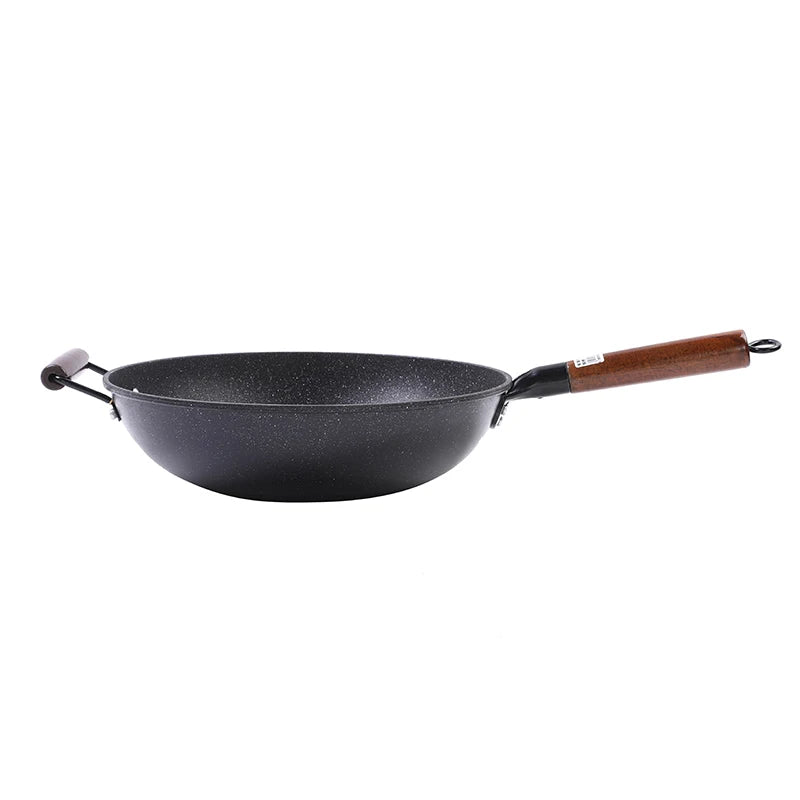 RTS 2023 Multi-Function Electric Frying Wok Pan Chinese Wok Stove Flat Bottom Non-stick Wok Pan With Handle