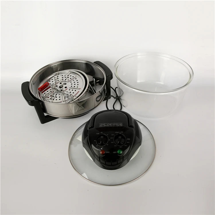 RTS 20L Household Multifunctional Electric Fryer French Fries Machine Smart Glass Visualization Lightwave Oven