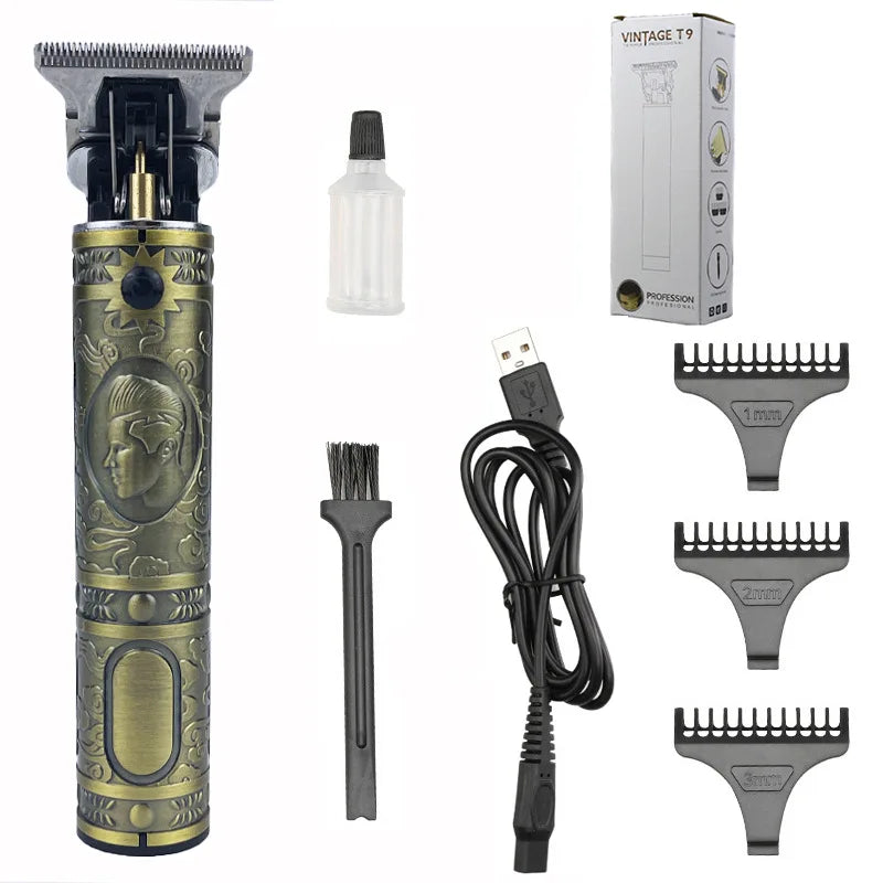 Wholesale Rechargeable Cordless Hair Trimmer Haircut Grooming Kit T9 Professional Mens Hair Clippers