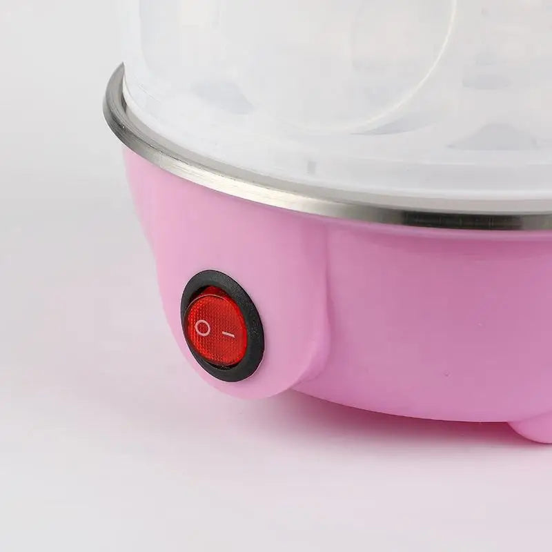 RTS Portable Automatic Mini Egg Cooker Stainless Steel Electric Egg Boiler Household Boiling Steamer with Plastic Housing