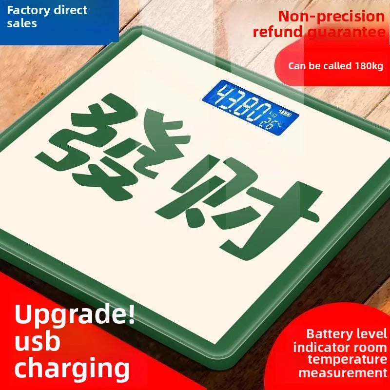 Accurate Cute USB Rechargeable Electronic Body Scale for Household Use for Weight Loss & Plastic Health Monitoring Dormitories