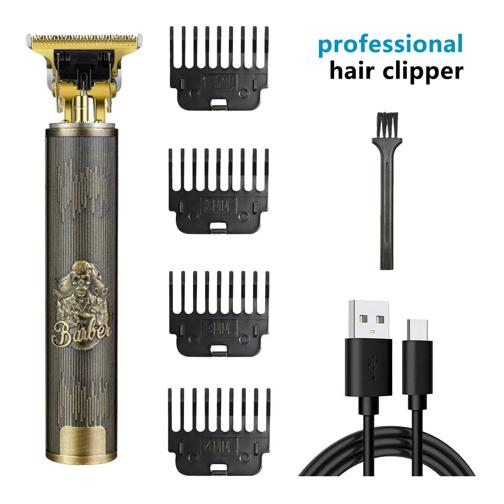 Vintage T9 Charger Electric Cordless Hair Cutting Machine Professional for Men Clipper Hair Trimmer