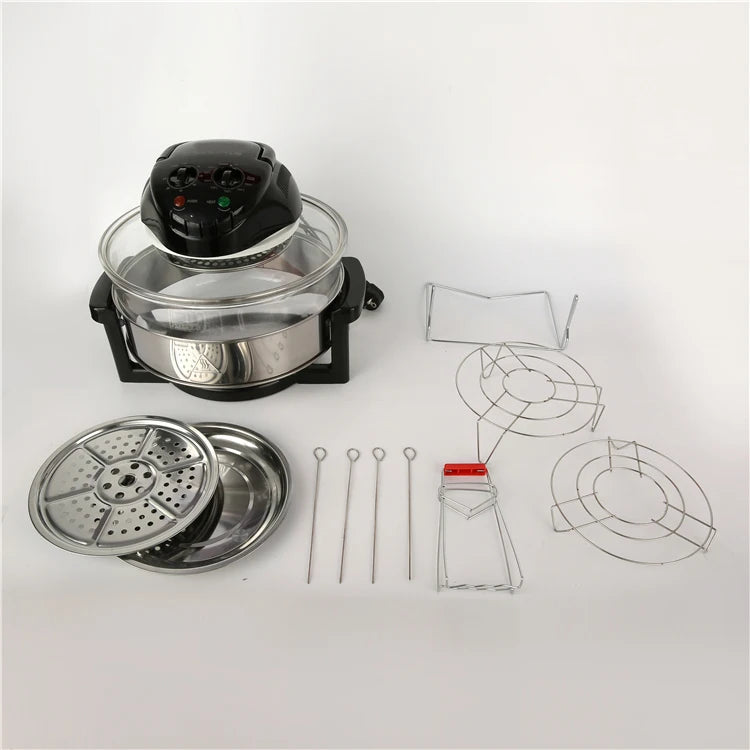 RTS 20L Household Multifunctional Electric Fryer French Fries Machine Smart Glass Visualization Lightwave Oven