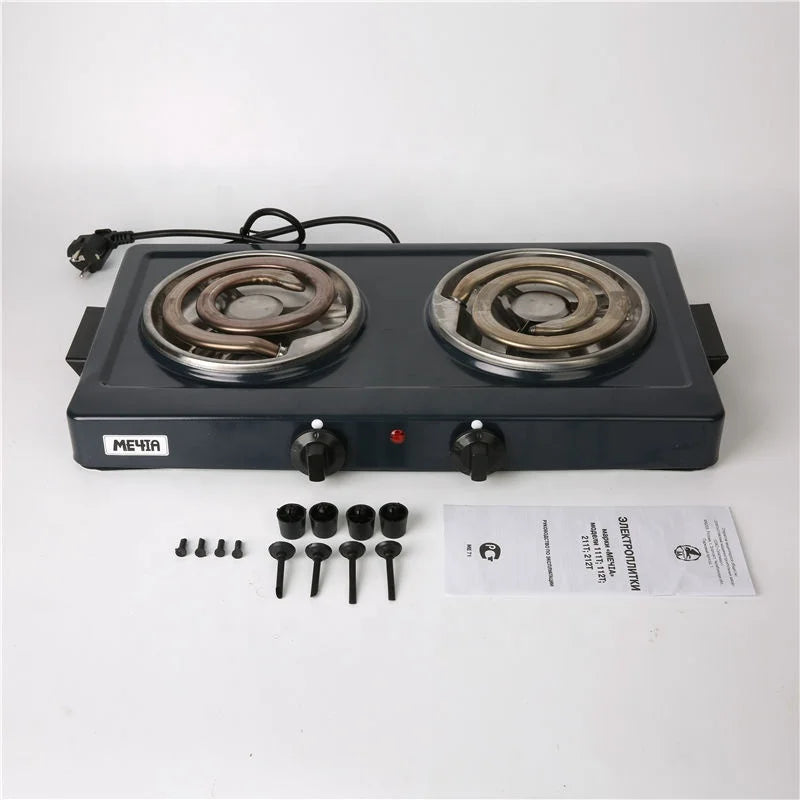 Home Appliance Double Burner Coil Hotplate Portable Cooking Stove Electric Hot Plates for Cooking