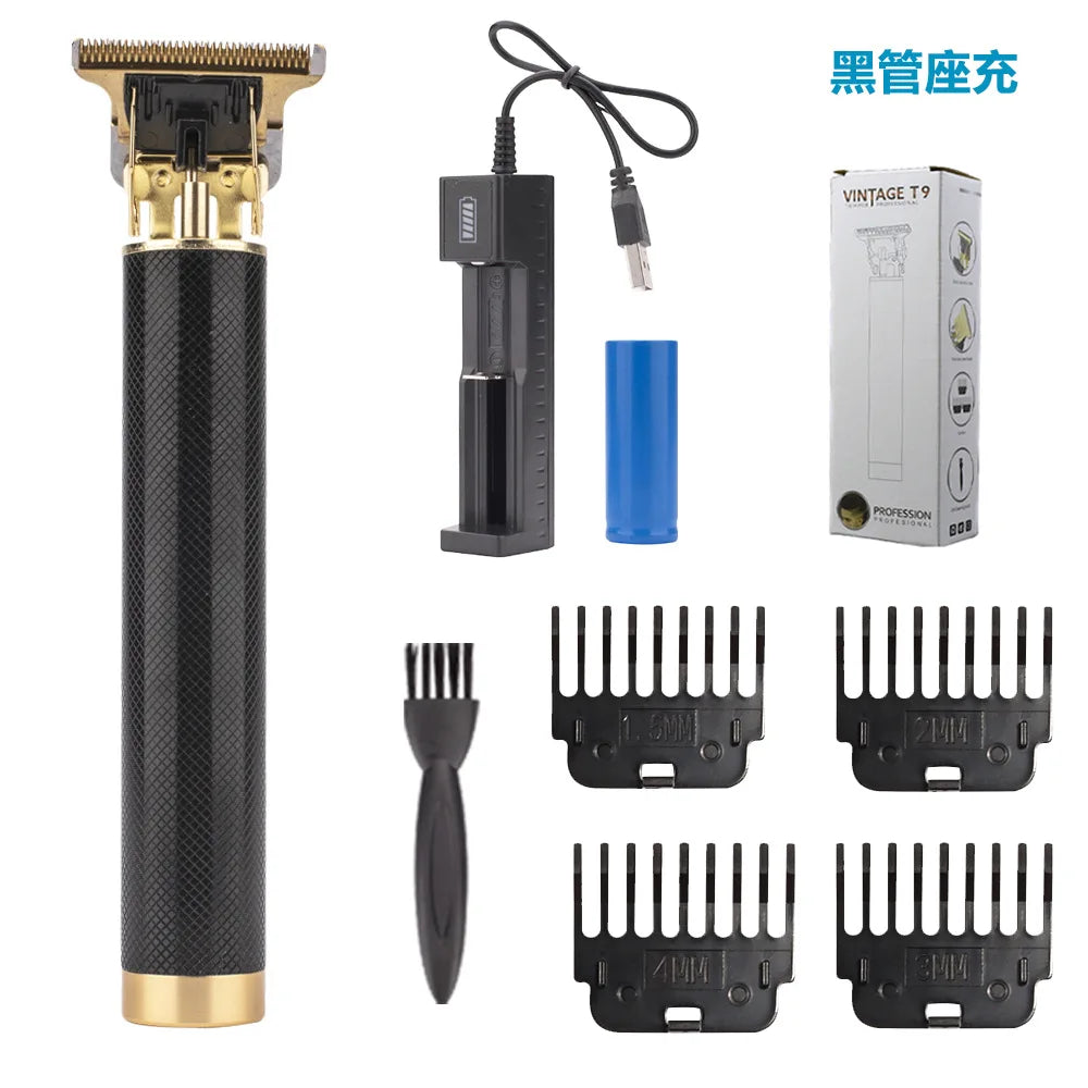 Vintage T9 Charger Electric Cordless Hair Cutting Machine Professional for Men Clipper Hair Trimmer