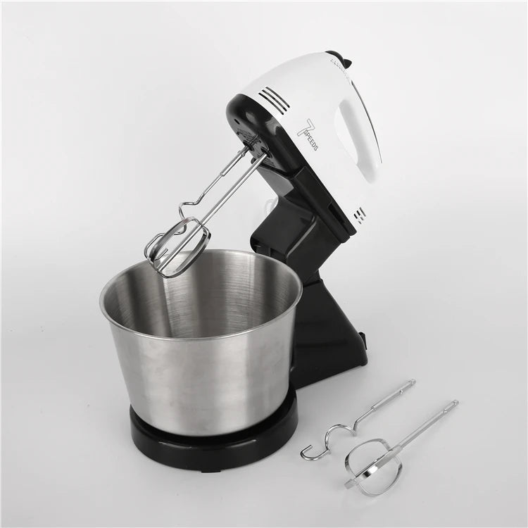 350W Stand Electric Egg Beater Kitchen Electric Cake Food Stand Mixer Hand Blender Machines With Stainless Steel Bowl