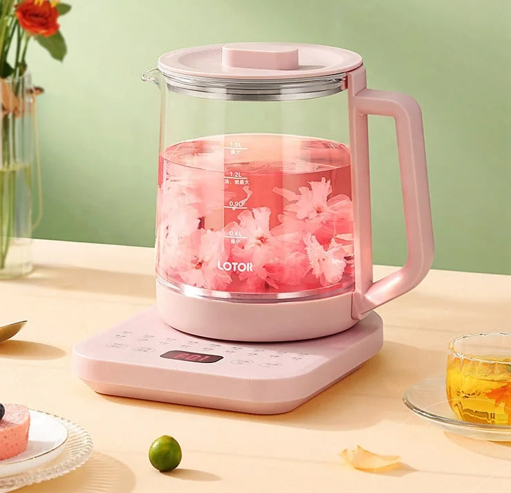 1.5L Multifunction Smart Maker Electric Kettle White Pink Temperature Adjustable Fast Boil Cordless Electric Kettle