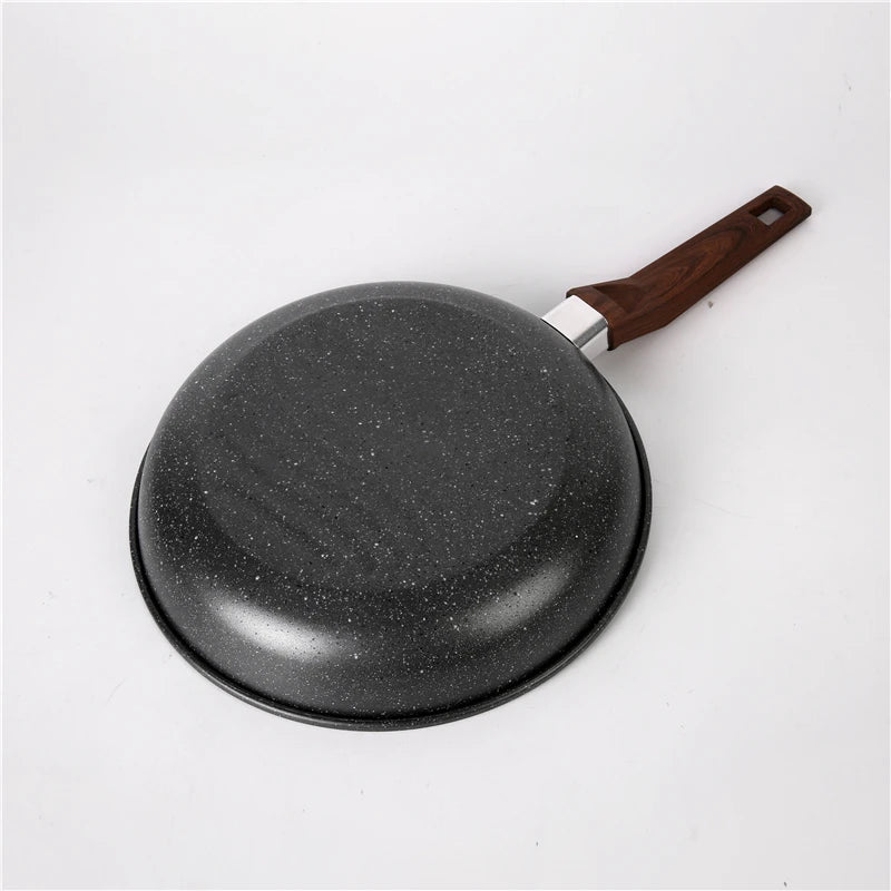Professional Skillet 26/28/30cm Kitchen Cooking Nonstick Maifan Stone Fry Pan With Wood Handle