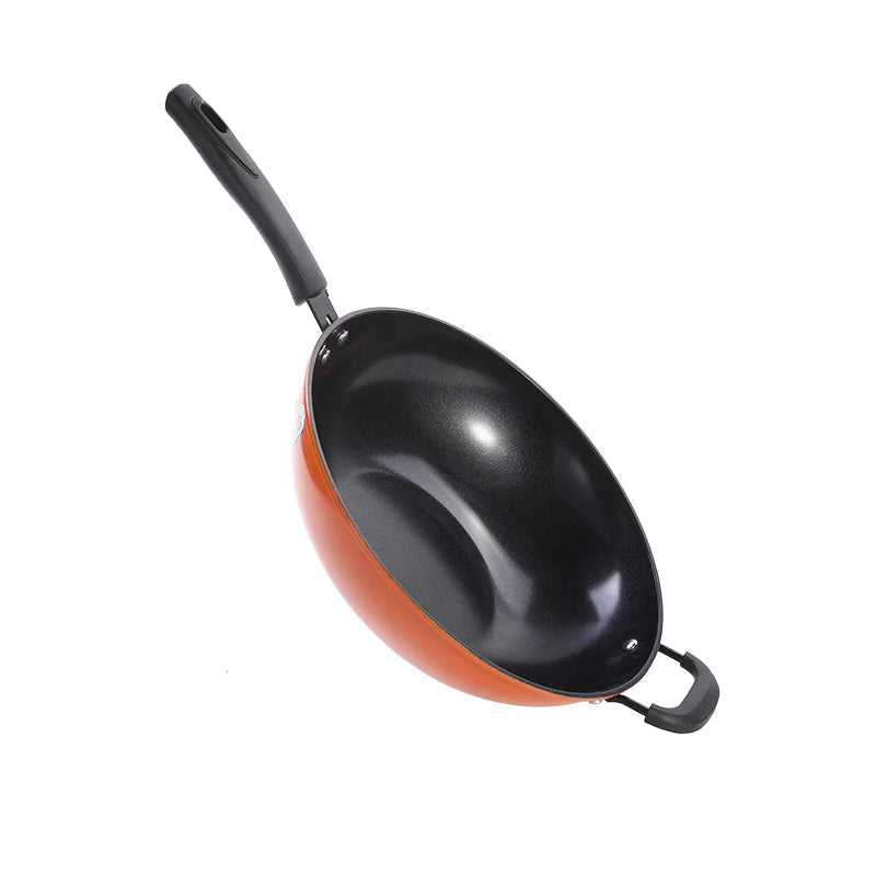 RTS New Product Kitchen Accessories Ceramic Large Cooking Wok Pan Non-Stick Kitchen Restaurant Cooking Pan