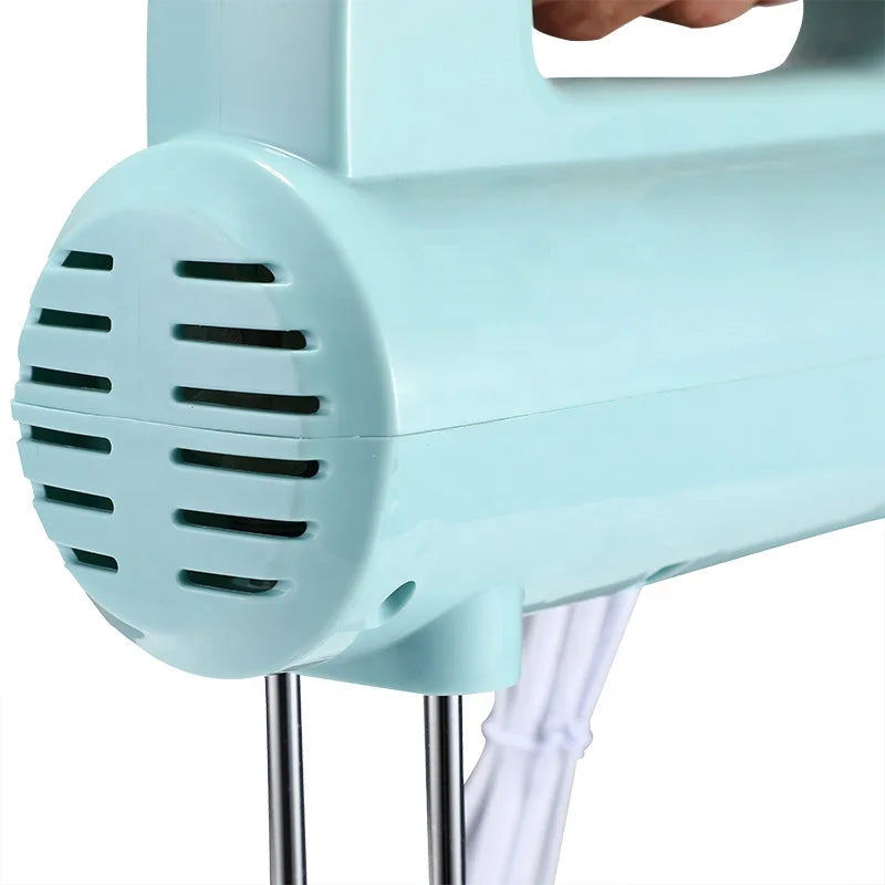 RTS Automatic Electric Household Handheld Blender Mixer with Dough Hook Silver Whisk and Beater for Breaking Eggs